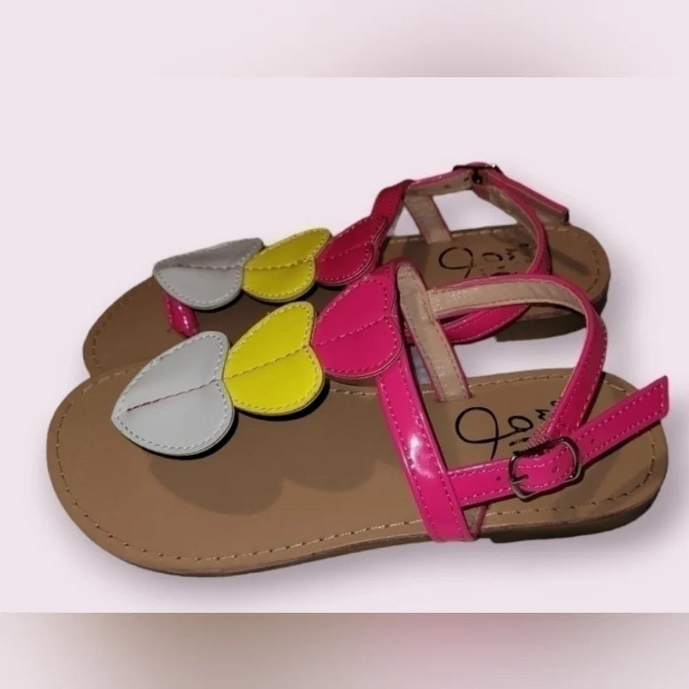 Olivia Miller Sandals Girl's Size 12 Colorful Pink White Yellow